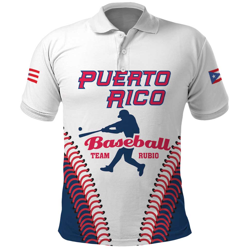 Custom Baseball Puerto Rico 2025 Polo Shirt Team Rubio Retro Style LT01