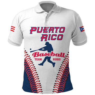 Custom Baseball Puerto Rico 2025 Polo Shirt Team Rubio Retro Style LT01