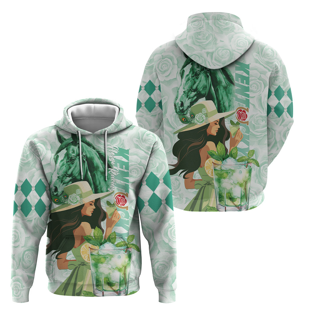 Kentucky Horse Racing Hoodie Fancy Lady With Derby Mint Julep Cocktail LT01