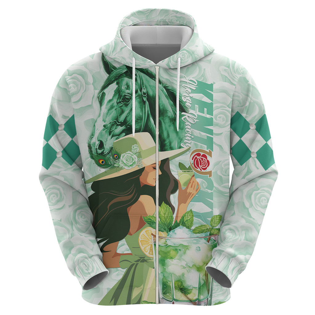 Kentucky Horse Racing Hoodie Fancy Lady With Derby Mint Julep Cocktail LT01