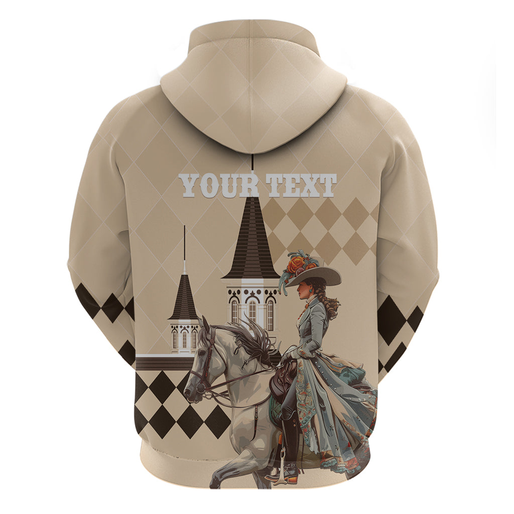 Personalized Kentucky Horse Racing Hoodie Derby Lady Riding Horse Twin Spires LT01