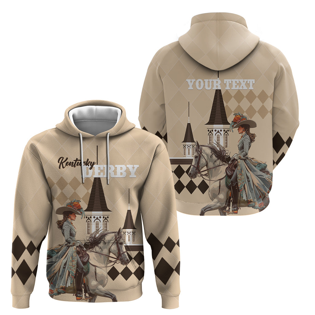 Personalized Kentucky Horse Racing Hoodie Derby Lady Riding Horse Twin Spires LT01