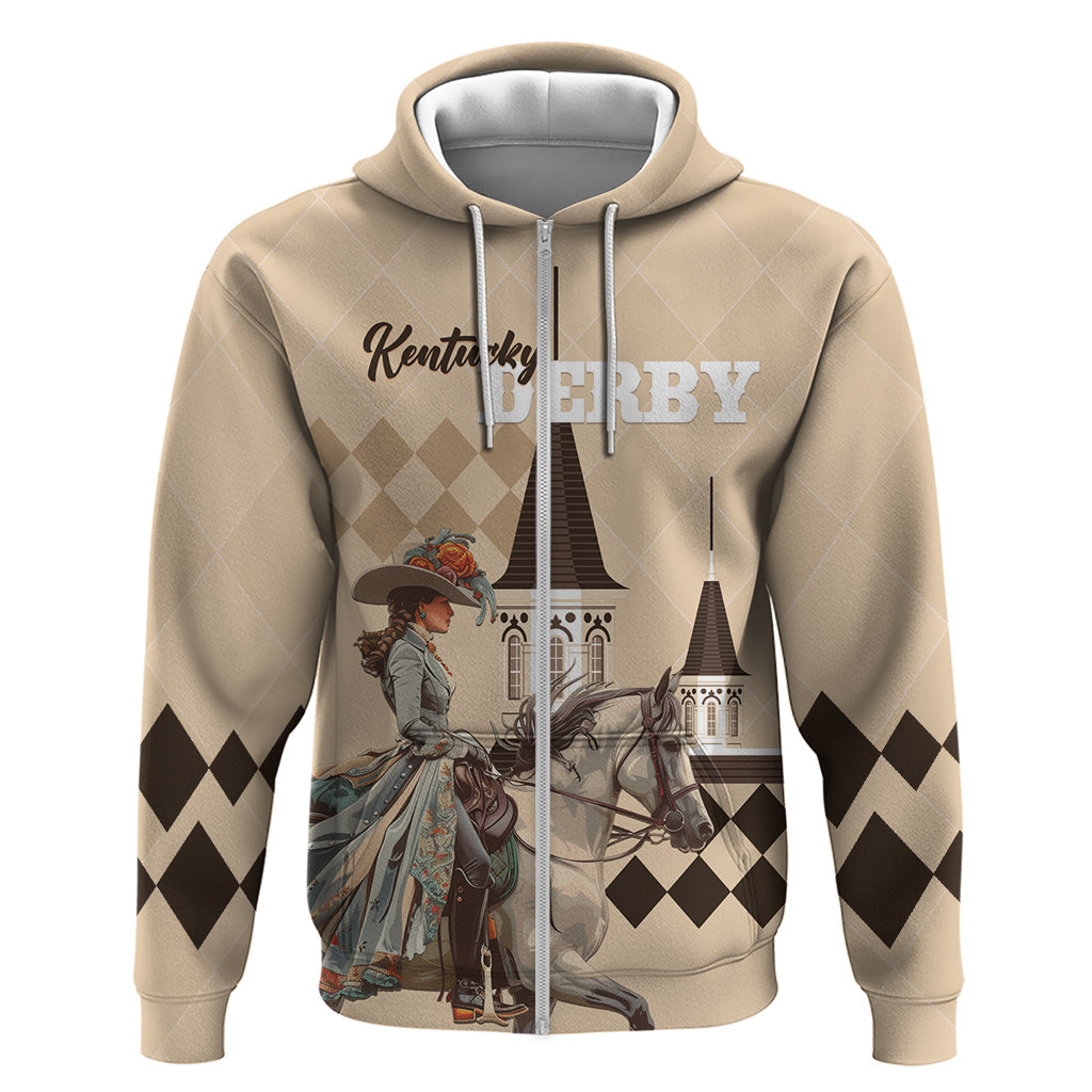 Personalized Kentucky Horse Racing Hoodie Derby Lady Riding Horse Twin Spires LT01