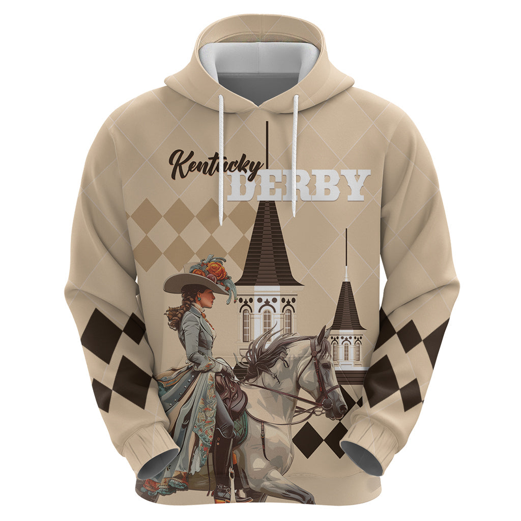 Personalized Kentucky Horse Racing Hoodie Derby Lady Riding Horse Twin Spires LT01