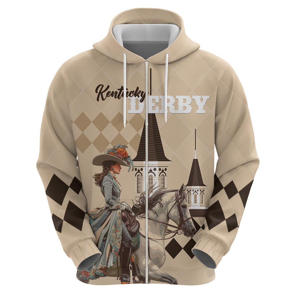 Personalized Kentucky Horse Racing Hoodie Derby Lady Riding Horse Twin Spires LT01