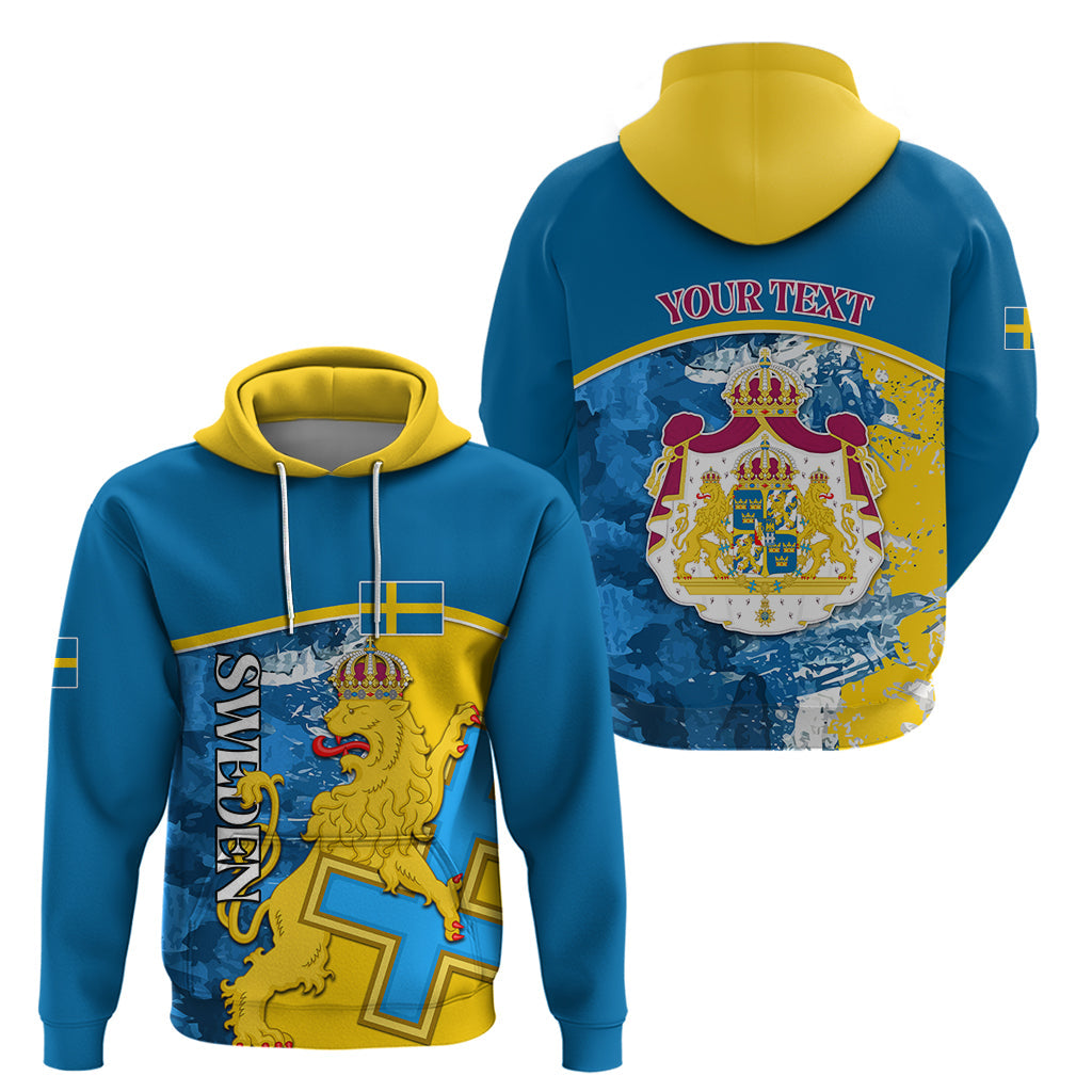 Custom Sweden Hoodie Swedish Lion With Coat Of Arms LT01