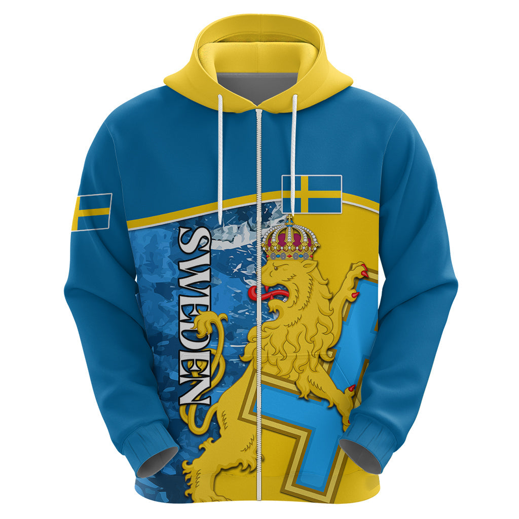 Custom Sweden Hoodie Swedish Lion With Coat Of Arms LT01