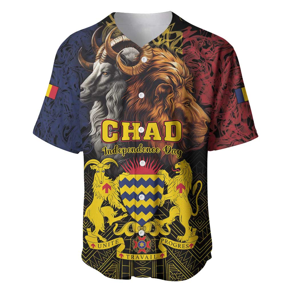 Chad Independence Day 1960 Baseball Jersey Tchad Goat and Lion African Pattern LT01