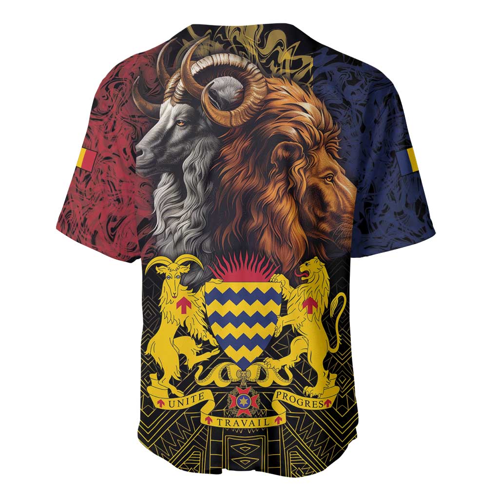 Chad Independence Day 1960 Baseball Jersey Tchad Goat and Lion African Pattern LT01