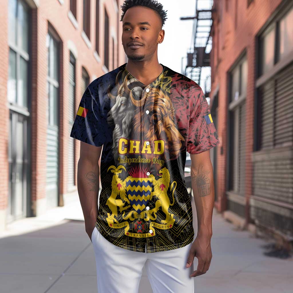 Chad Independence Day 1960 Baseball Jersey Tchad Goat and Lion African Pattern LT01