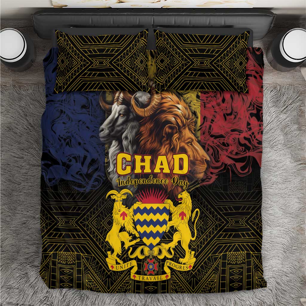 Chad Independence Day 1960 Bedding Set Tchad Goat and Lion African Pattern LT01