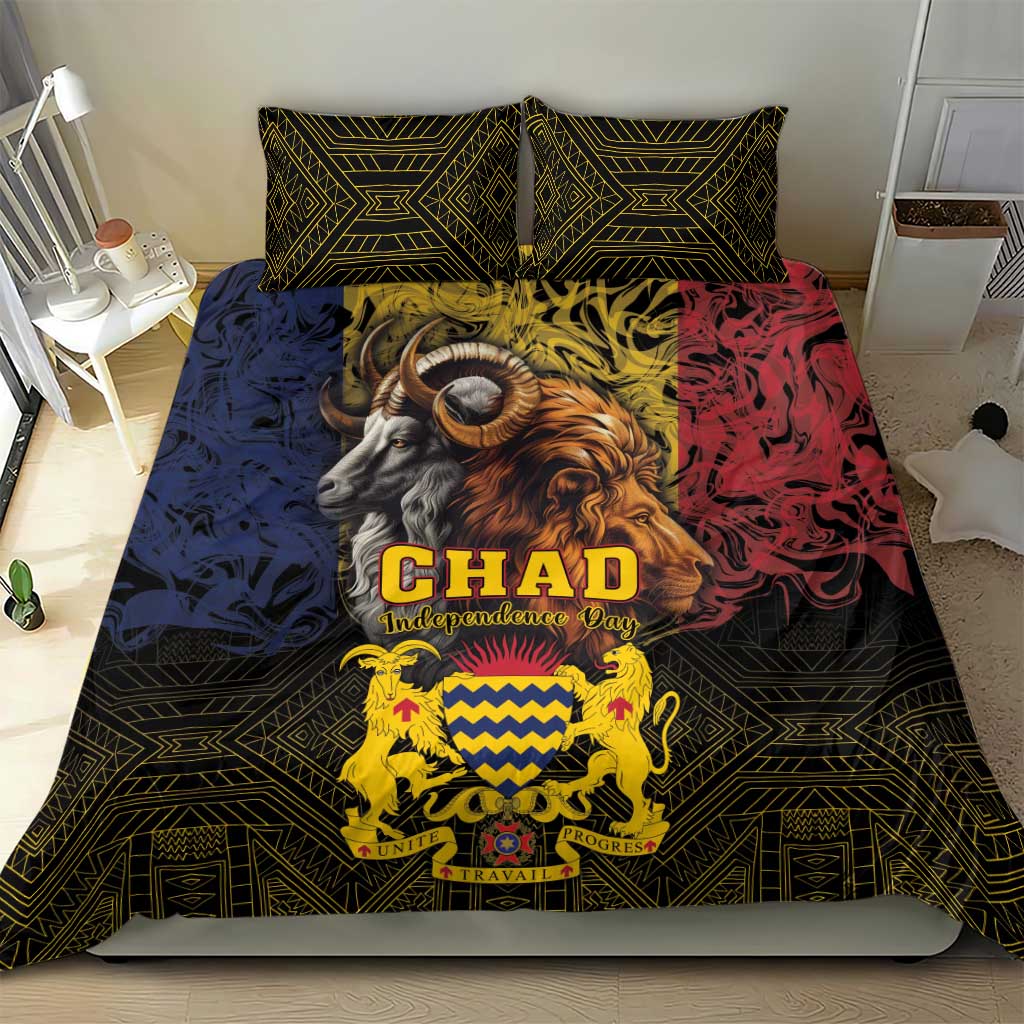 Chad Independence Day 1960 Bedding Set Tchad Goat and Lion African Pattern LT01