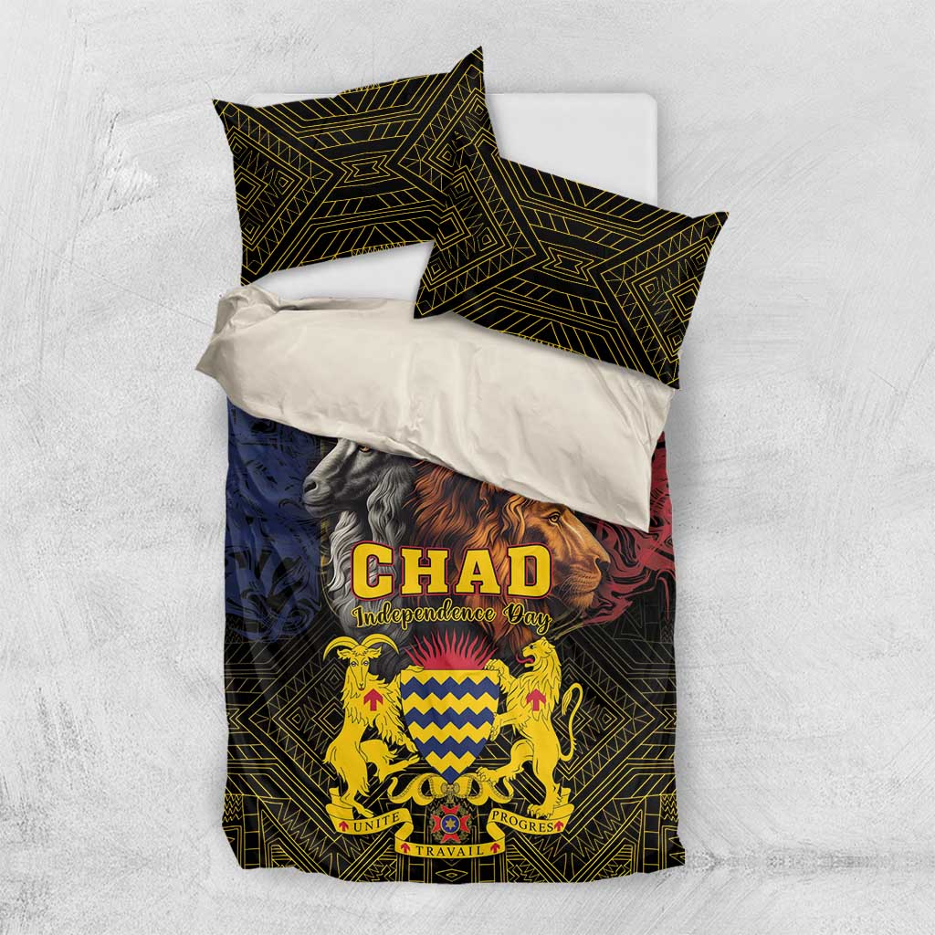 Chad Independence Day 1960 Bedding Set Tchad Goat and Lion African Pattern LT01