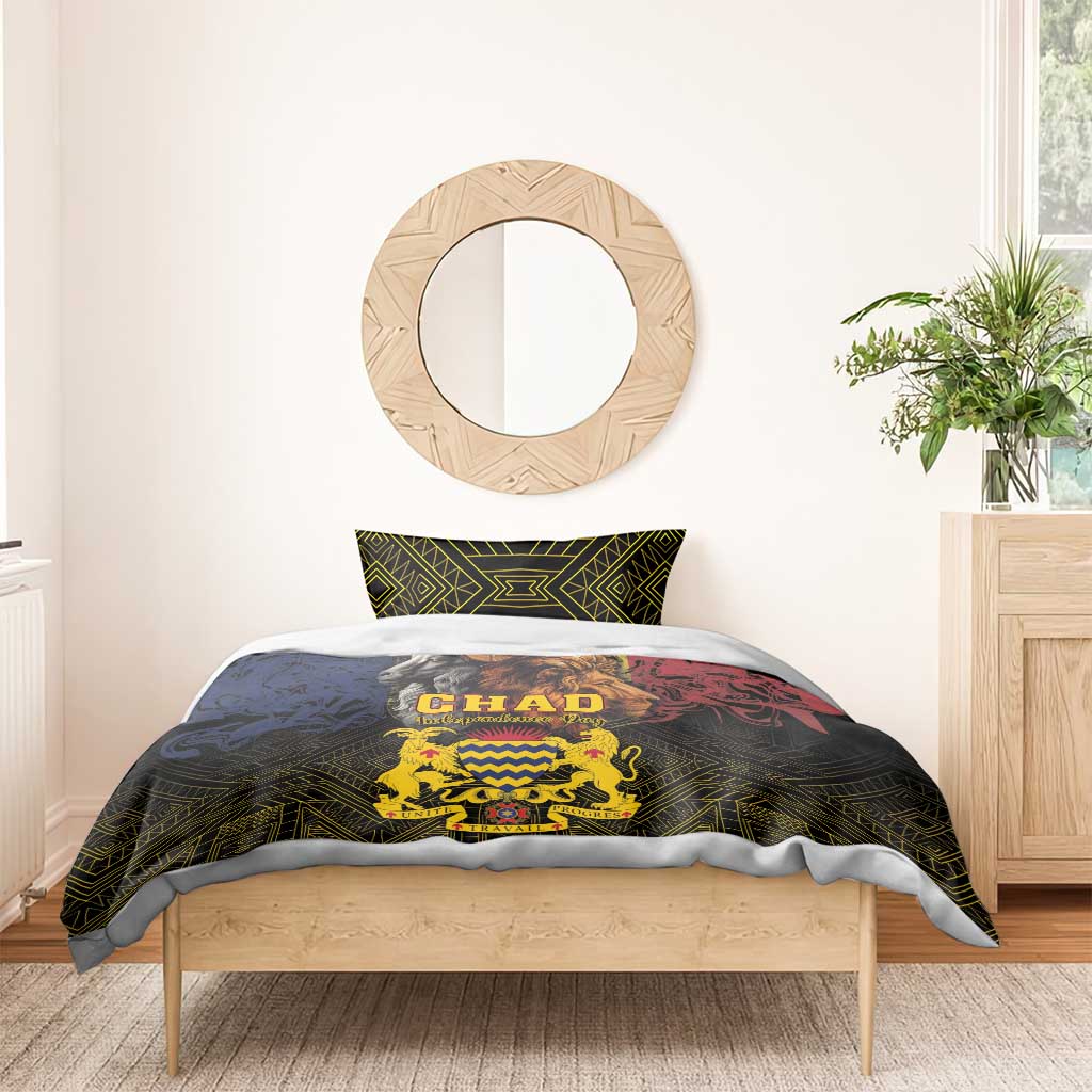 Chad Independence Day 1960 Bedding Set Tchad Goat and Lion African Pattern LT01