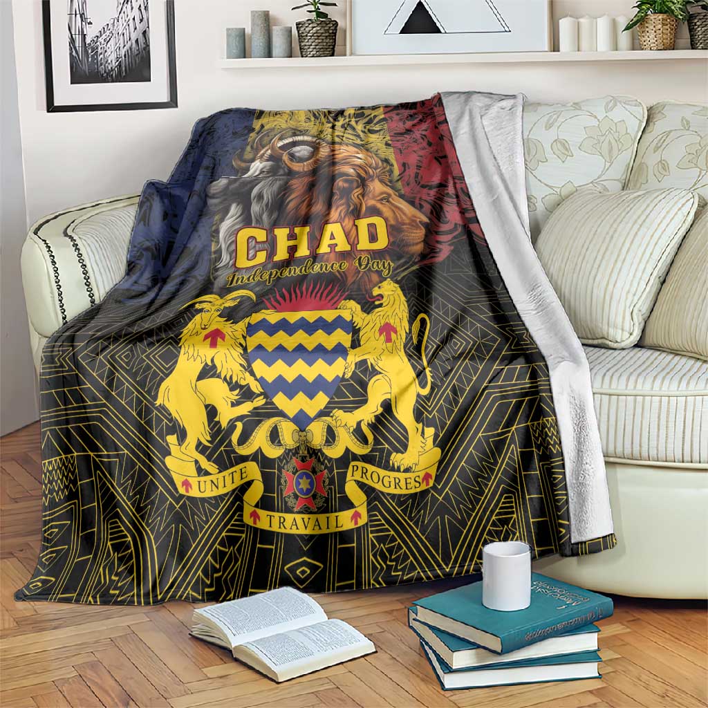 Chad Independence Day 1960 Blanket Tchad Goat and Lion African Pattern LT01