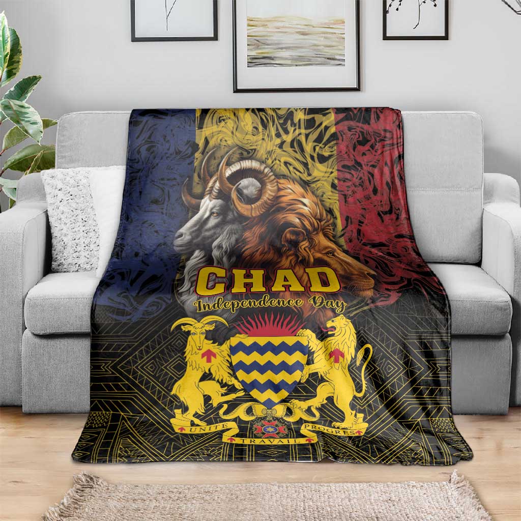 Chad Independence Day 1960 Blanket Tchad Goat and Lion African Pattern LT01