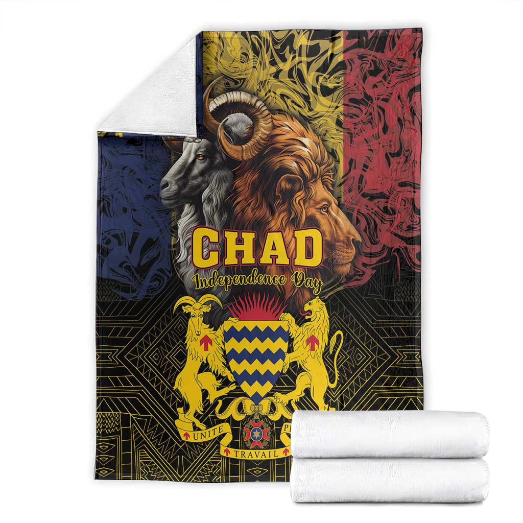 Chad Independence Day 1960 Blanket Tchad Goat and Lion African Pattern LT01