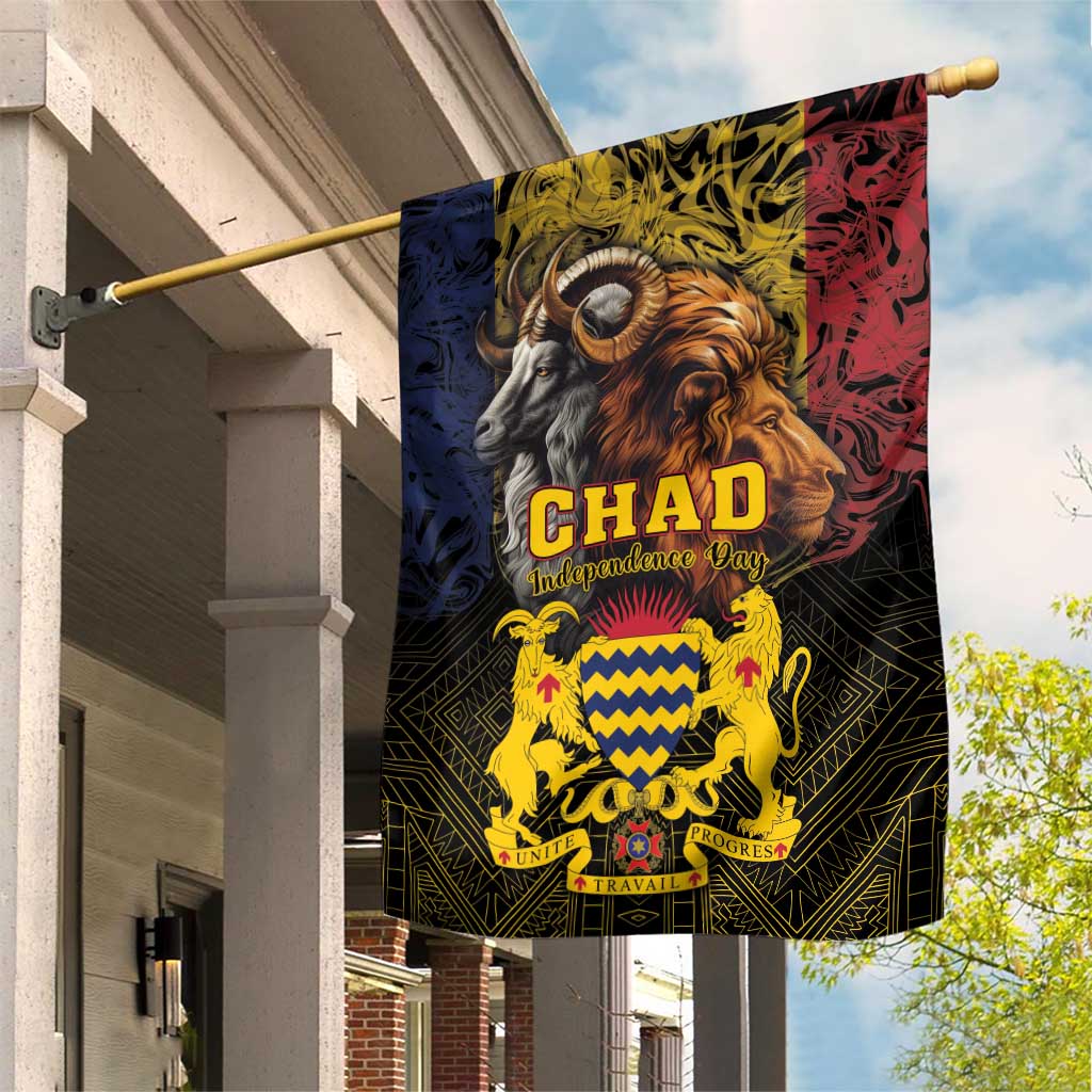 Chad Independence Day 1960 Garden Flag Tchad Goat and Lion African Pattern LT01