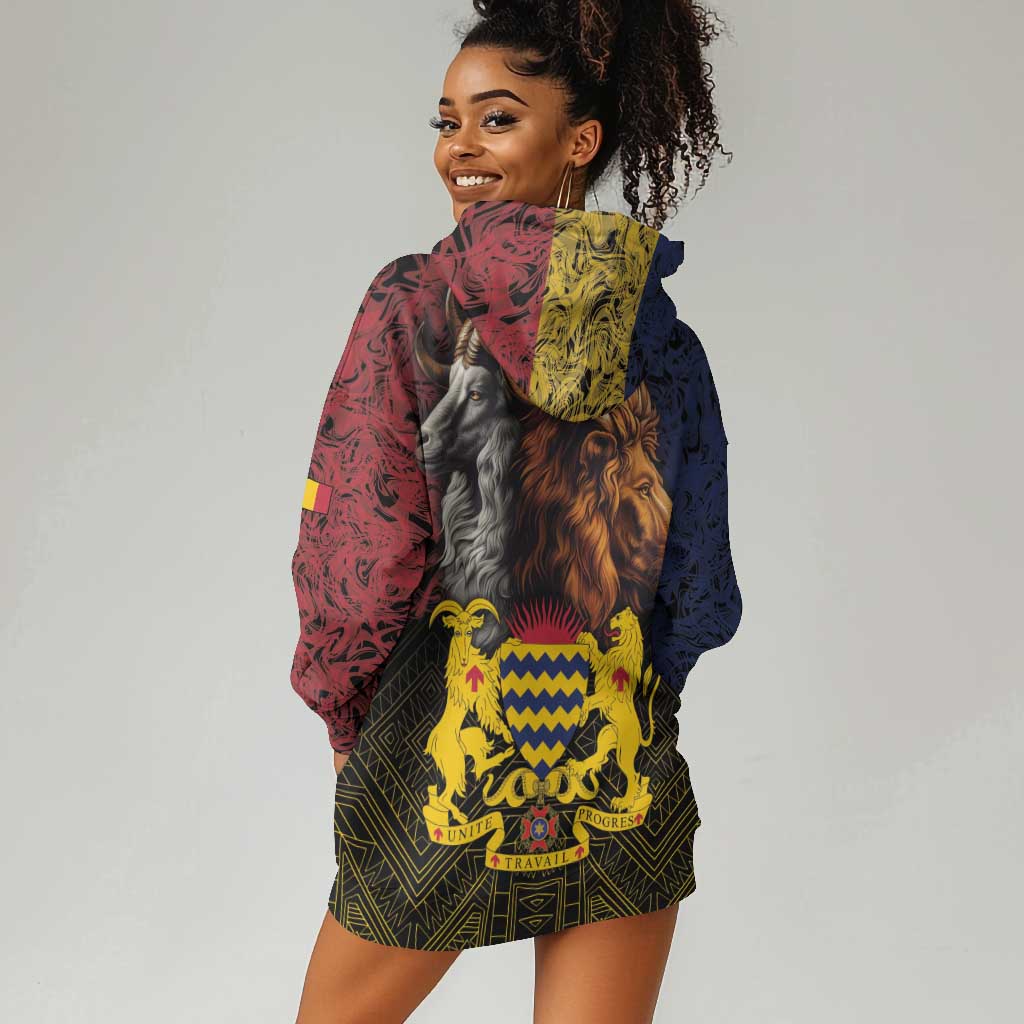Chad Independence Day 1960 Hoodie Dress Tchad Goat and Lion African Pattern LT01