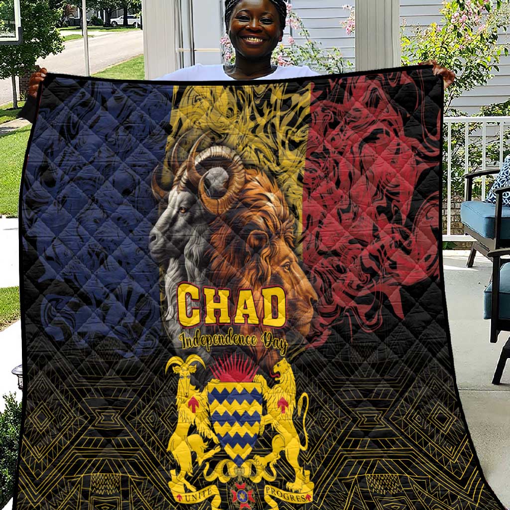 Chad Independence Day 1960 Quilt Tchad Goat and Lion African Pattern LT01
