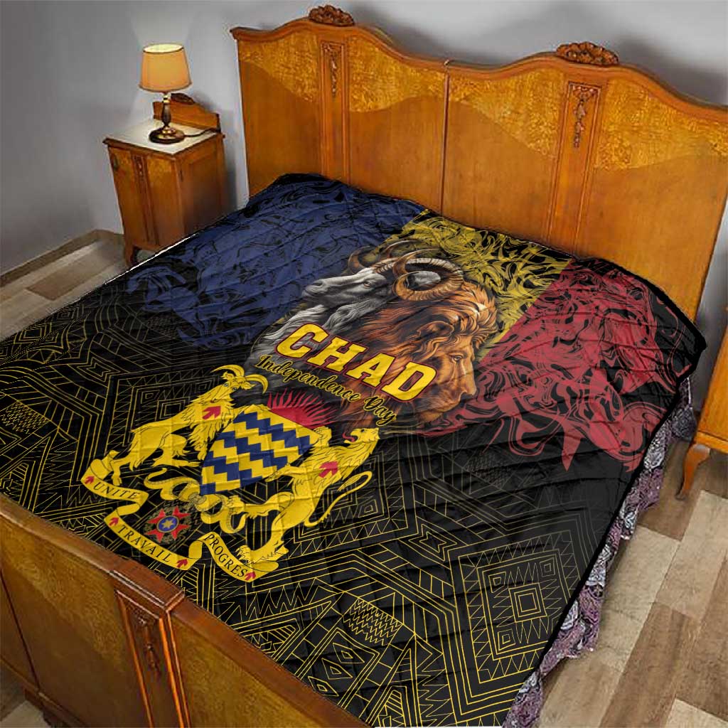 Chad Independence Day 1960 Quilt Tchad Goat and Lion African Pattern LT01