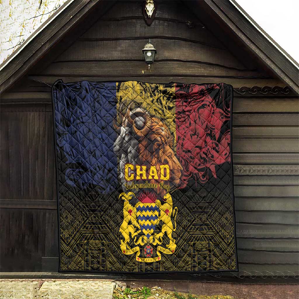 Chad Independence Day 1960 Quilt Tchad Goat and Lion African Pattern LT01