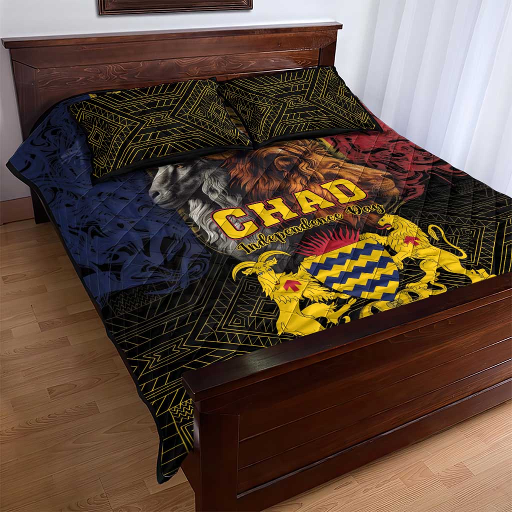 Chad Independence Day 1960 Quilt Bed Set Tchad Goat and Lion African Pattern LT01