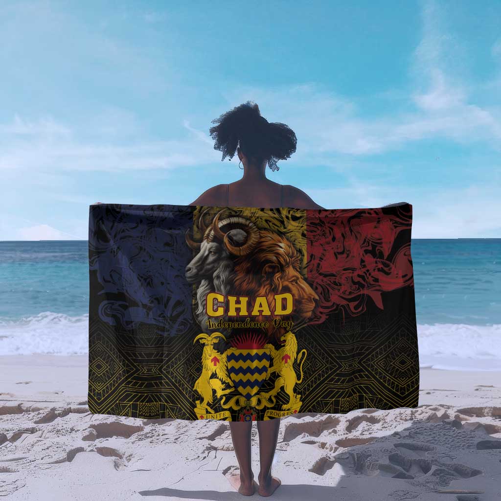 Chad Independence Day 1960 Sarong Tchad Goat and Lion African Pattern LT01