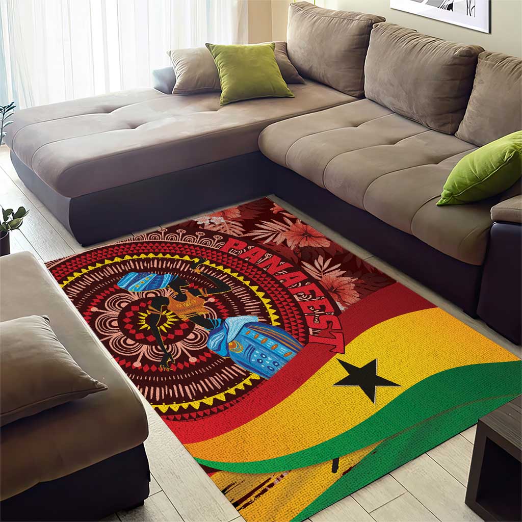Panafest Area Rug Ghana Tropical African Pattern LT01