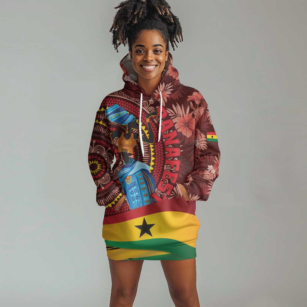 Panafest Hoodie Dress Ghana Tropical African Pattern LT01