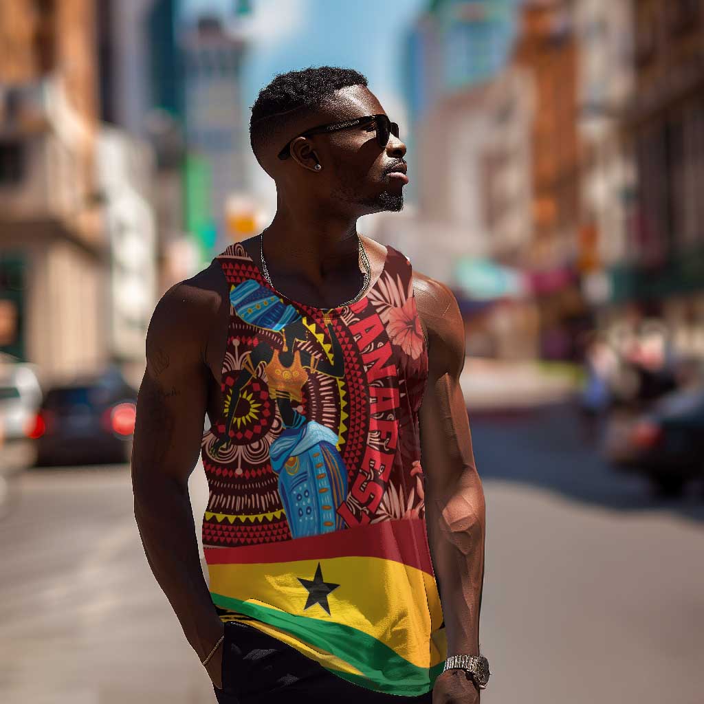 Panafest Men Tank Top Ghana Tropical African Pattern LT01