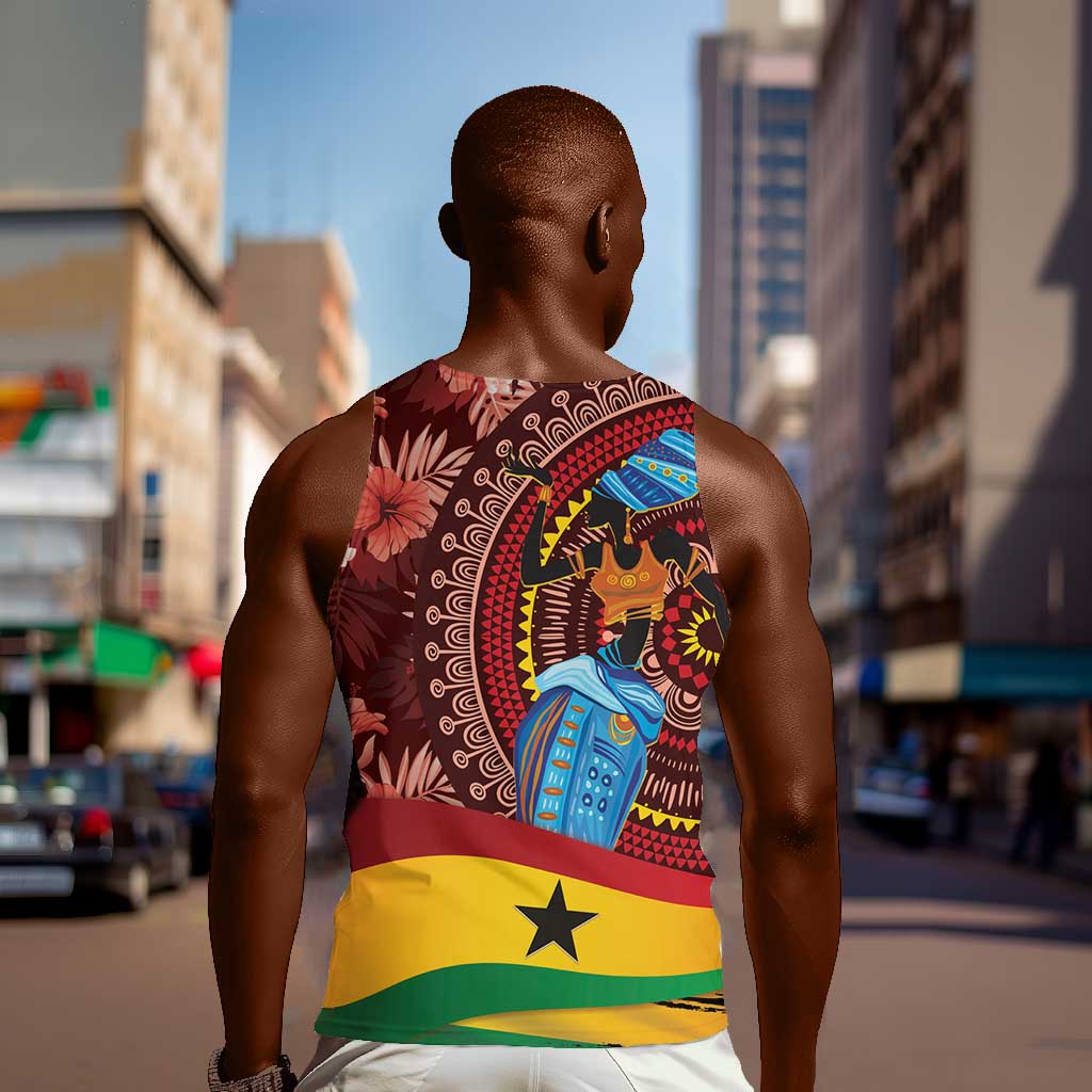 Panafest Men Tank Top Ghana Tropical African Pattern LT01