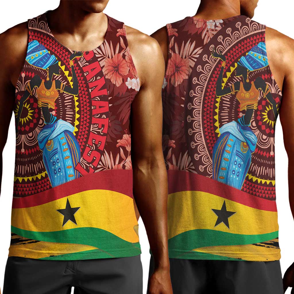 Panafest Men Tank Top Ghana Tropical African Pattern LT01