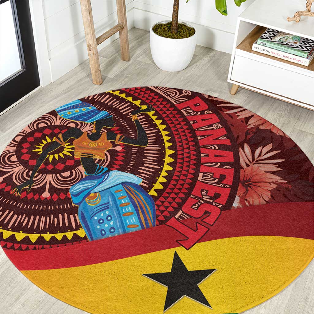 Panafest Round Carpet Ghana Tropical African Pattern LT01