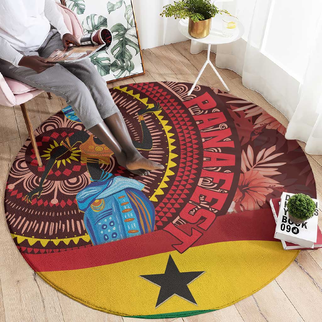Panafest Round Carpet Ghana Tropical African Pattern LT01