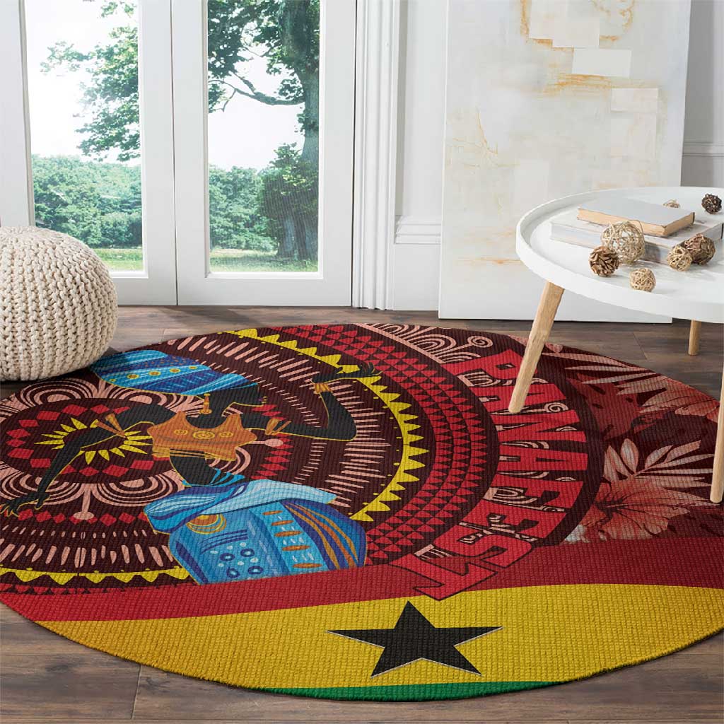 Panafest Round Carpet Ghana Tropical African Pattern LT01