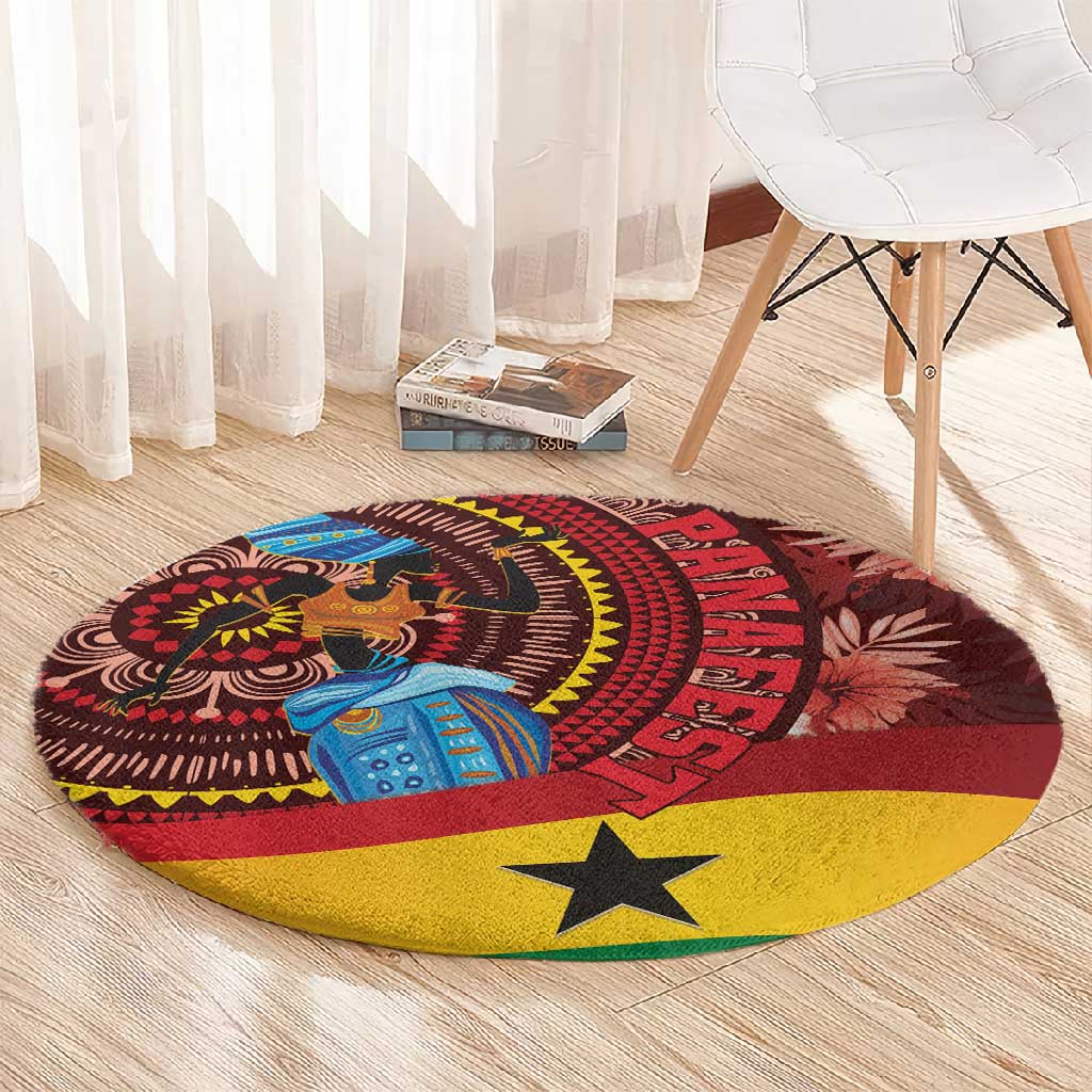 Panafest Round Carpet Ghana Tropical African Pattern LT01