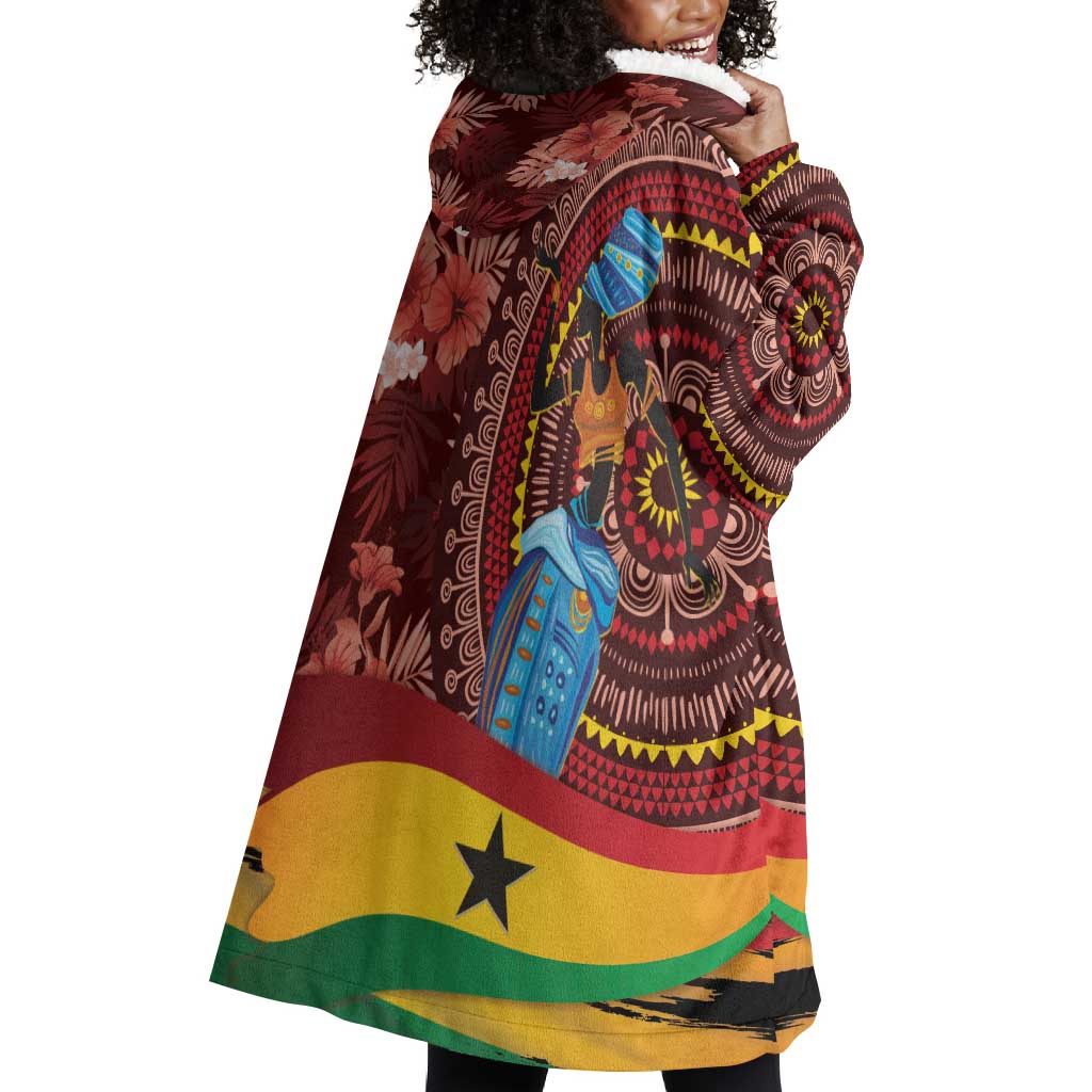 Panafest Wearable Blanket Hoodie Ghana Tropical African Pattern LT01