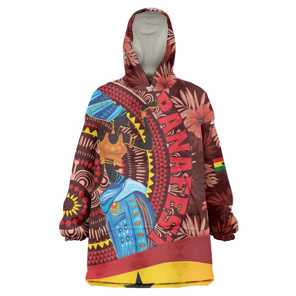 Panafest Wearable Blanket Hoodie Ghana Tropical African Pattern LT01