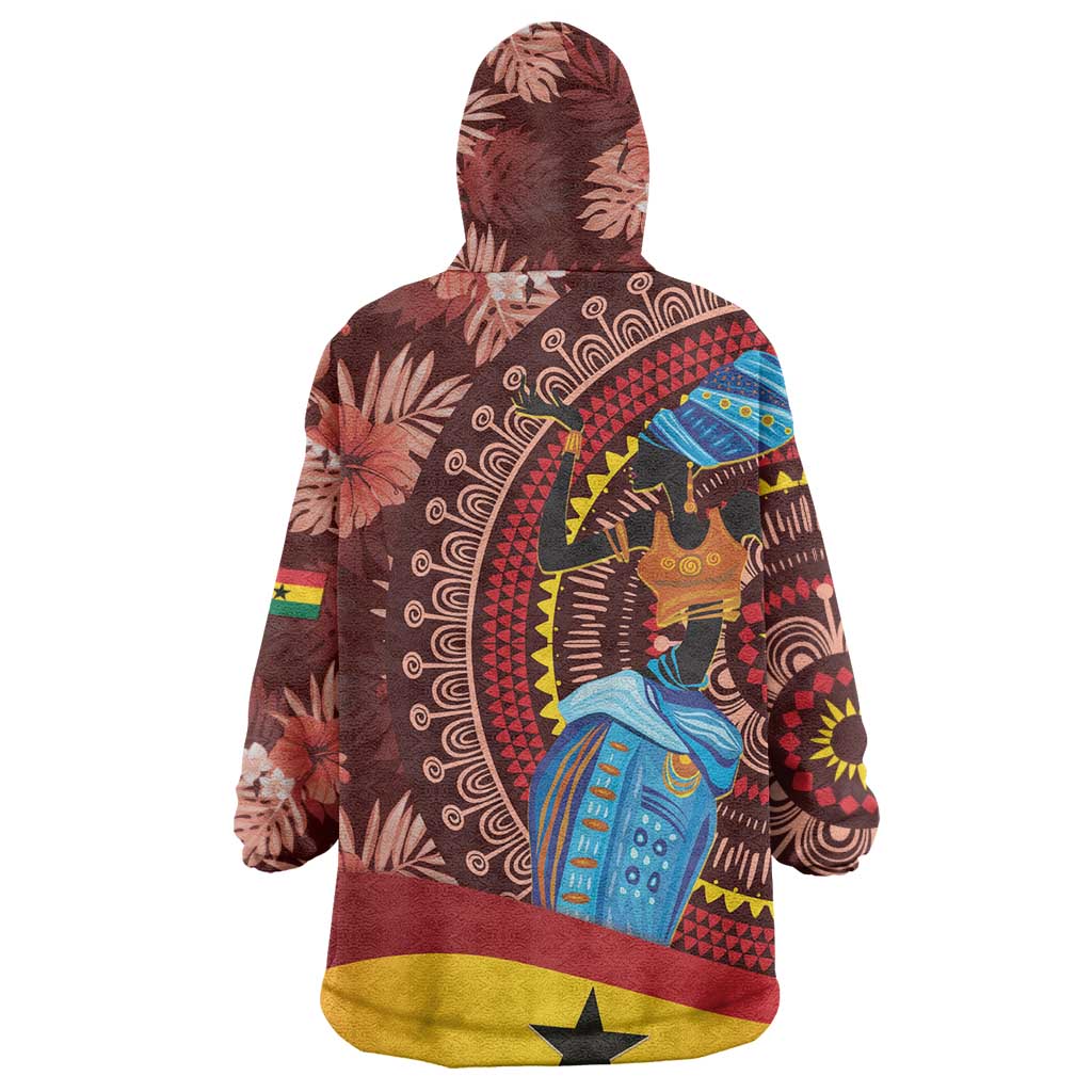 Panafest Wearable Blanket Hoodie Ghana Tropical African Pattern LT01