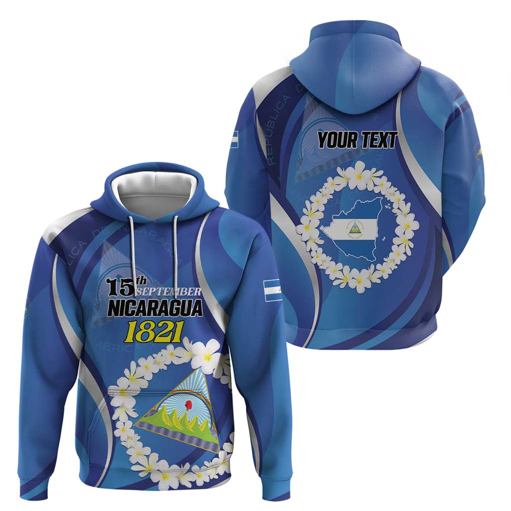 Personalized Nicaragua Independence Day 1821 Hoodie Plumeria Floral LT01