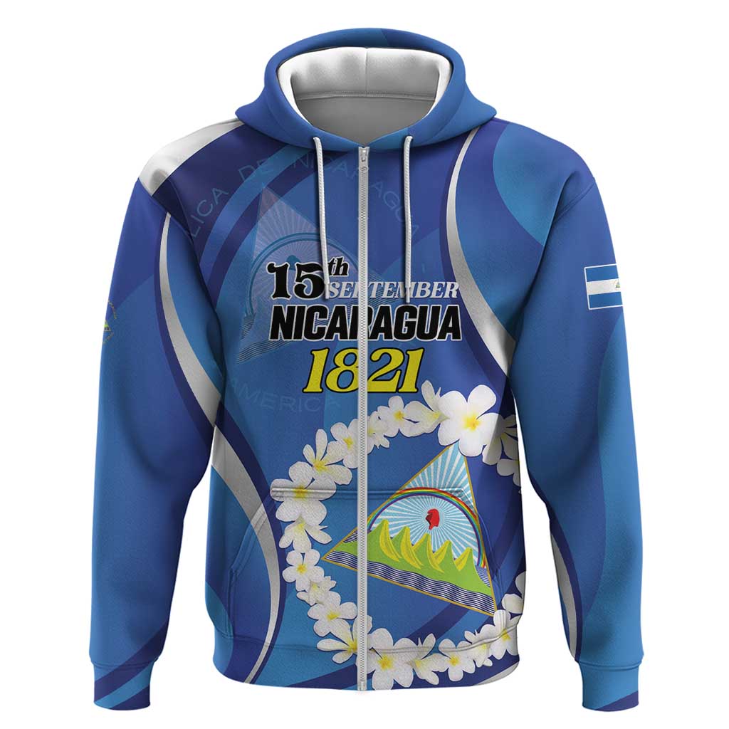 Personalized Nicaragua Independence Day 1821 Hoodie Plumeria Floral LT01