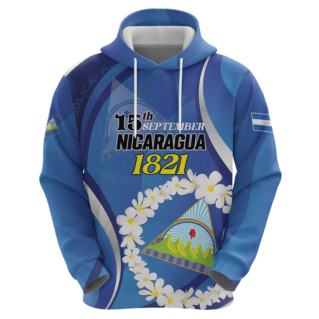 Personalized Nicaragua Independence Day 1821 Hoodie Plumeria Floral LT01