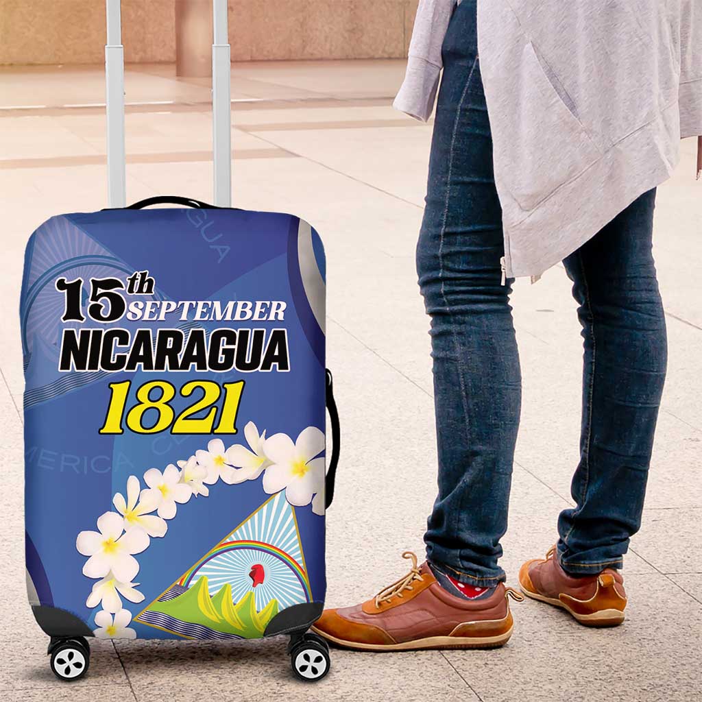 Nicaragua Independence Day 1821 Luggage Cover Plumeria Floral LT01