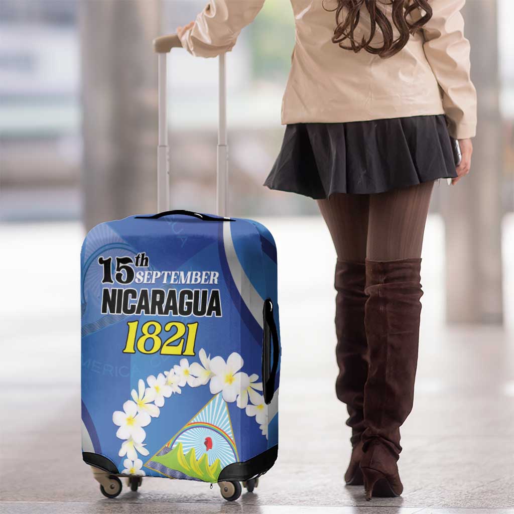 Nicaragua Independence Day 1821 Luggage Cover Plumeria Floral LT01