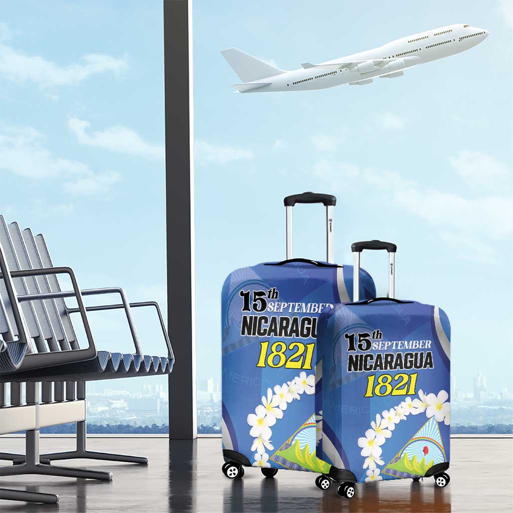 Nicaragua Independence Day 1821 Luggage Cover Plumeria Floral LT01