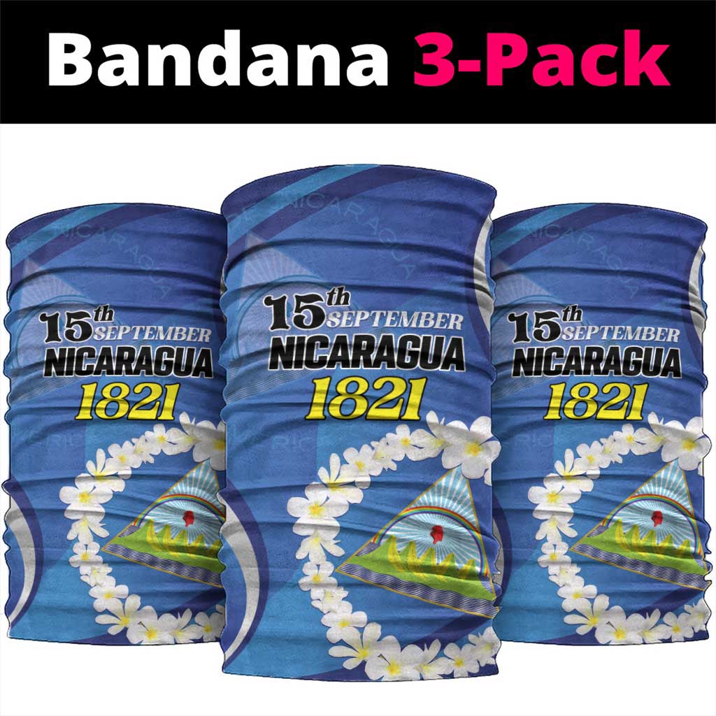 Nicaragua Independence Day 1821 Neck Gaiter Plumeria Floral LT01