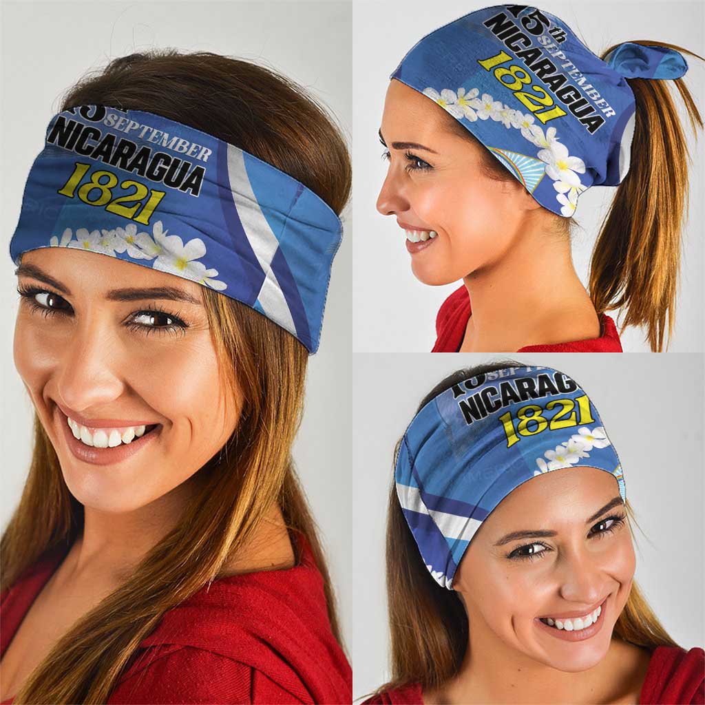 Nicaragua Independence Day 1821 Neck Gaiter Plumeria Floral LT01
