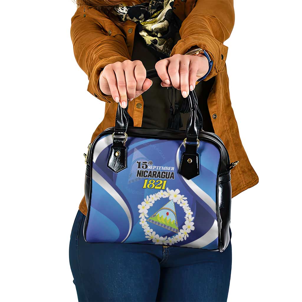 Nicaragua Independence Day 1821 Shoulder Handbag Plumeria Floral LT01