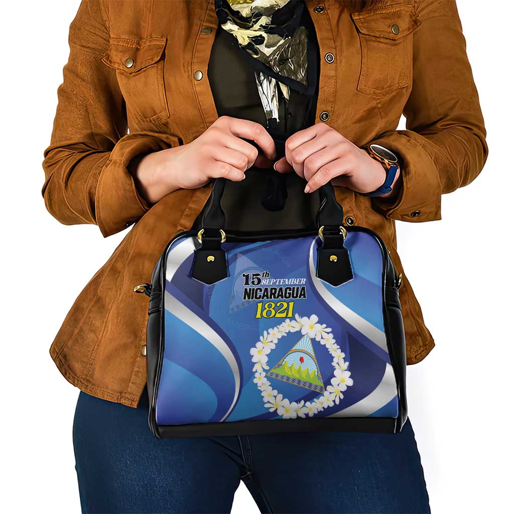 Nicaragua Independence Day 1821 Shoulder Handbag Plumeria Floral LT01